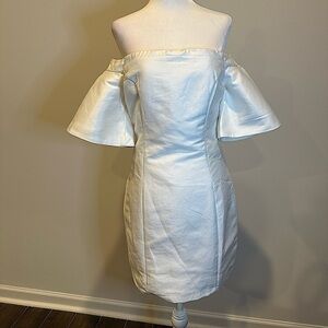 DO+BE Off-Shoulder Cream Mini Dress